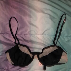 Victoria's Secret Black and Cream Sheer Bra